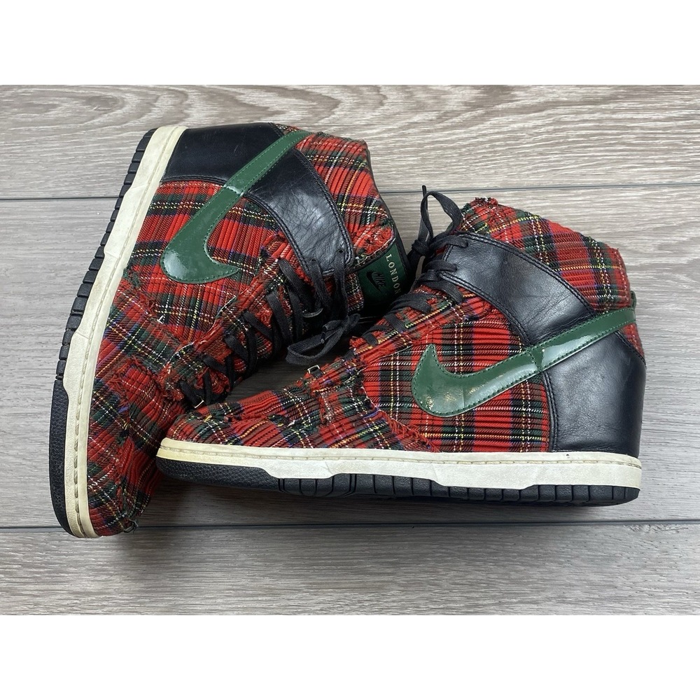 Nike Women's Dunk Sky Hi London Hidden Wedge Sneakers 598216-001 Red Plaid Sz 10 - Picture 10 of 13